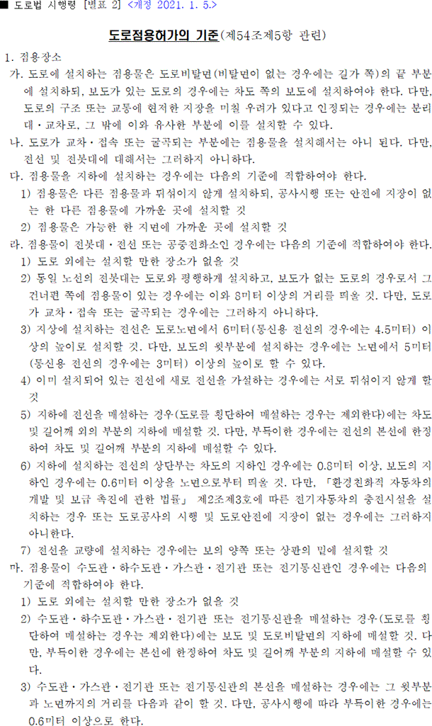 도로법 시행령