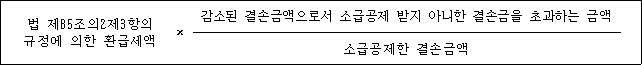 @@LATEX@@법제85조의2제3항의규정에의한환급세액 \times \frac{감소된결손금액으로서소급공제받지아니한결손금을초과하는금액}{소급공제한결손금액}@@/LATEX@@