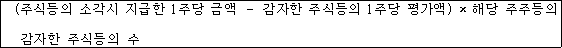 @@LATEX@@\left(주식등의소각시지급한1주당금액- 감자한주식등의1주당평가액\right) \times 해당주주등의감자한주식등의수@@/LATEX@@