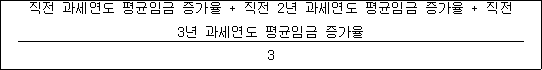 직전 과세연도 평균임금 증가율 + 직전 2년 과세연도 평균임금 증가율 + 직전 3년 과세연도 평균임금 증가율 3
