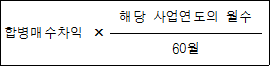 합병매수차익 × 해당 사업연도의 월수 60월