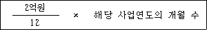 2억원 × 해당 사업연도의 개월 수 12