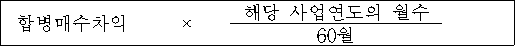 합병매수차익 × 해당 사업연도의 월수 60월