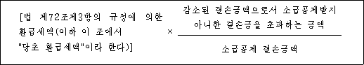 [법 제72조제3항의 규정에 의한 × 감소된 결손금액으로서 소급공제받지 환급세액(이하 이 조에서 아니한 결손금을 초과하는 금액 "당초 환급세액"이라 한다)] 소급공제 결손금액