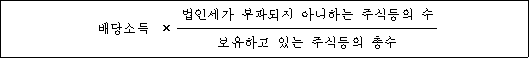 배당소득 × 법인세가 부과되지 아니하는 주식등의 수 보유하고 있는 주식등의 총수