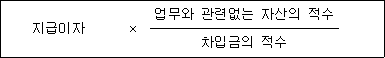 지급이자 × 업무와 관련없는 자산의 적수 차입금의 적수